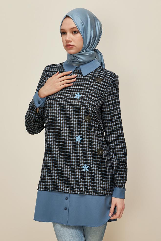 Hijab clothing BLUE 45937-1 DECOFAST 12120 TUNİK 38-44 TEK40 - ALVİNA