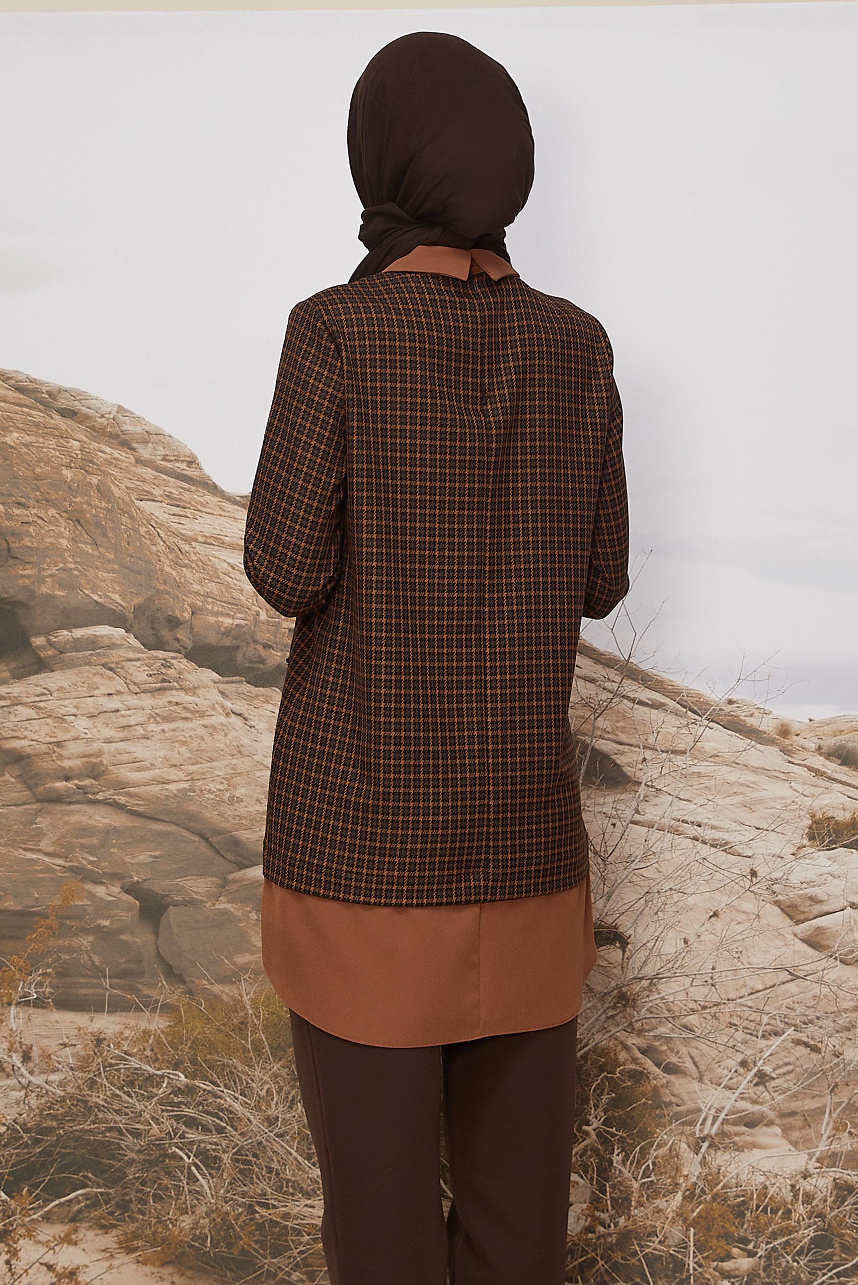 Tesettür giyim TABA EKOSE TUNİK 45937-1