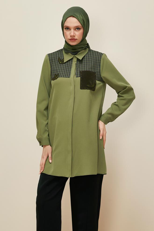 Tesettür giyim YEŞİL 45941 43961 TUNİK 38-46 TEK40 - ALVİNA