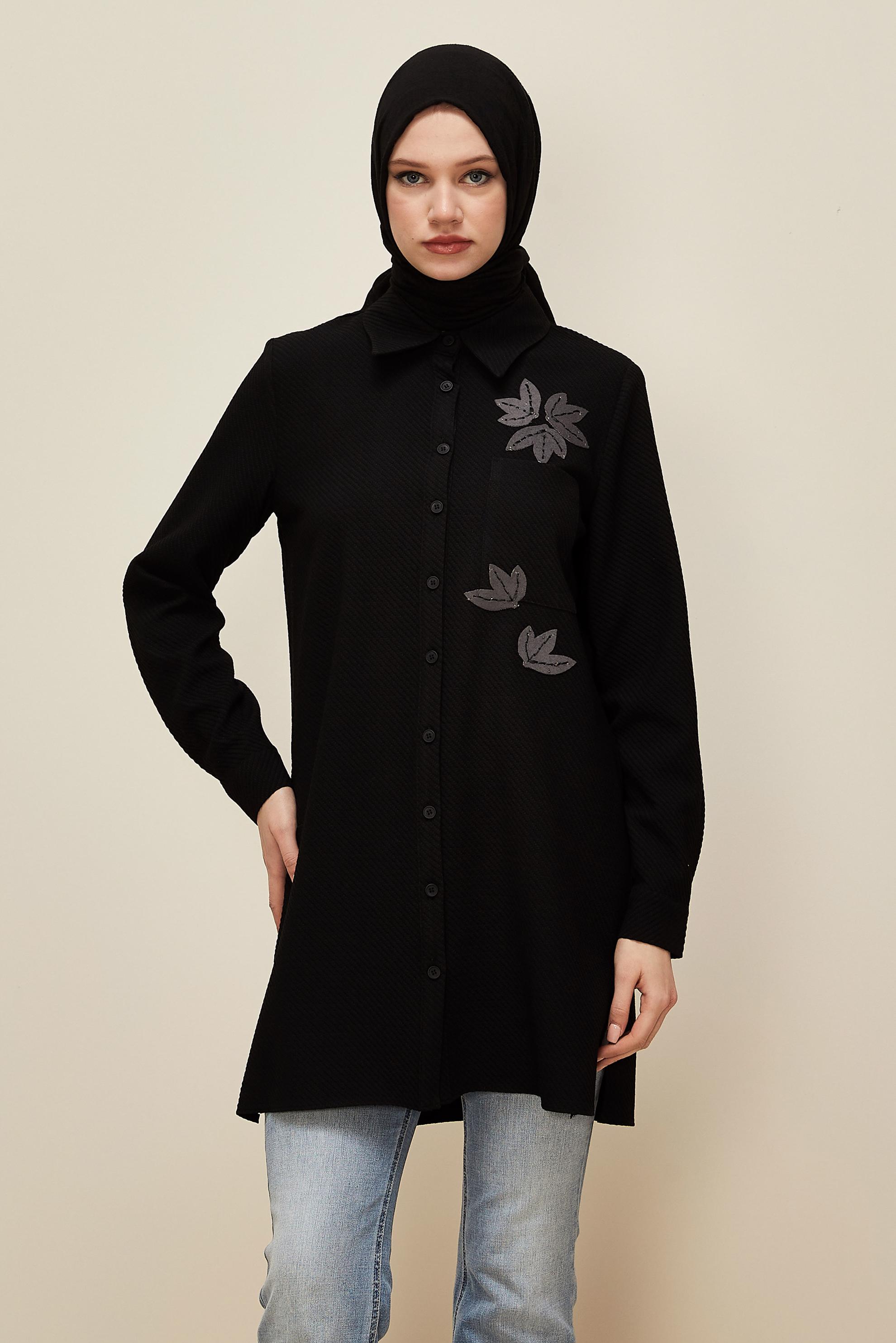 Hijab clothing BLACK 45943 17707 TUNİK 38-46 TEK 40