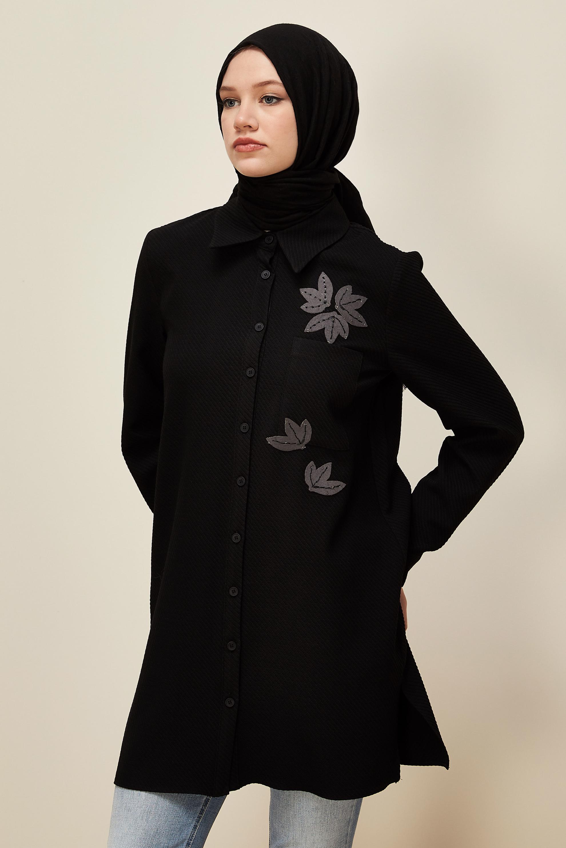 Hijab clothing BLACK 45943 17707 TUNİK 38-46 TEK 40