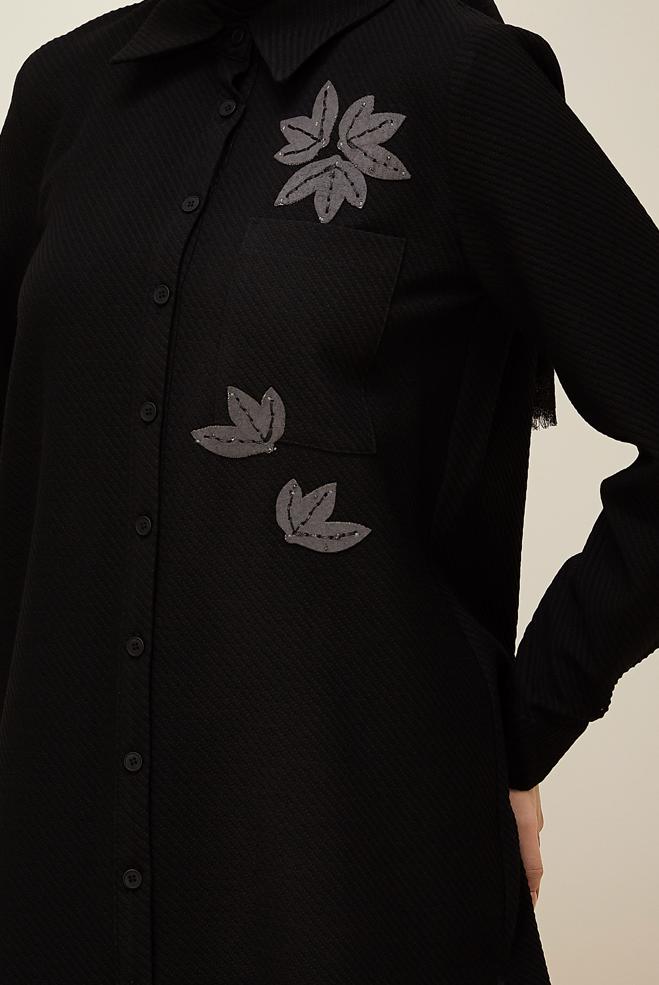 Tesettür giyim SİYAH 45943 17707 TUNİK 38-46 TEK 40 - ALVİNA