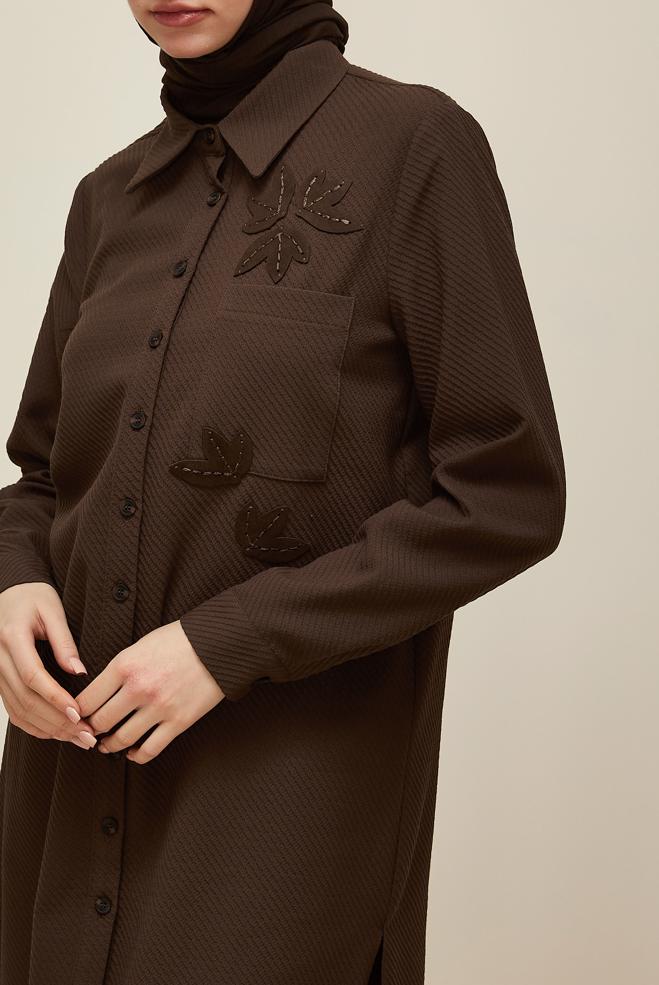 Tesettür giyim KAHVE 45943 17707 TUNİK 38-46 TEK 40 - ALVİNA