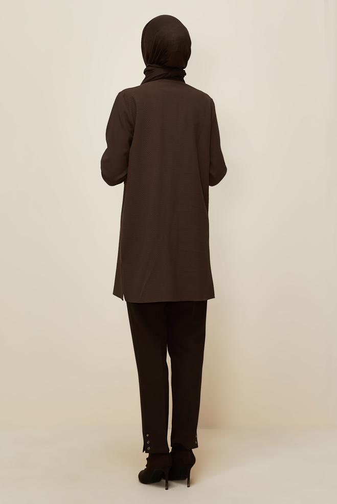Tesettür giyim KAHVE 45943 17707 TUNİK 38-46 TEK 40 - ALVİNA