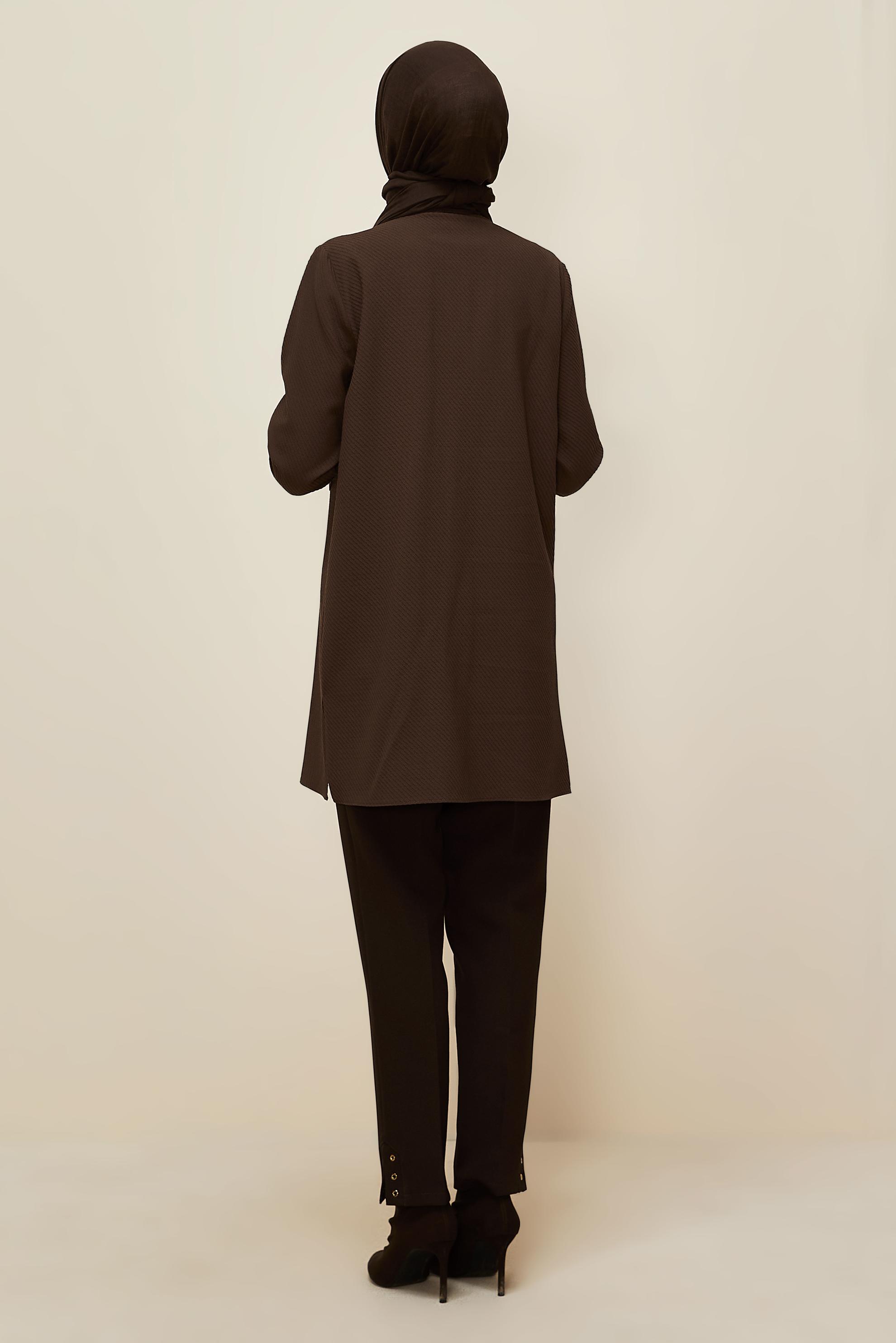 Tesettür giyim KAHVE 45943 17707 TUNİK 38-46 TEK 40
