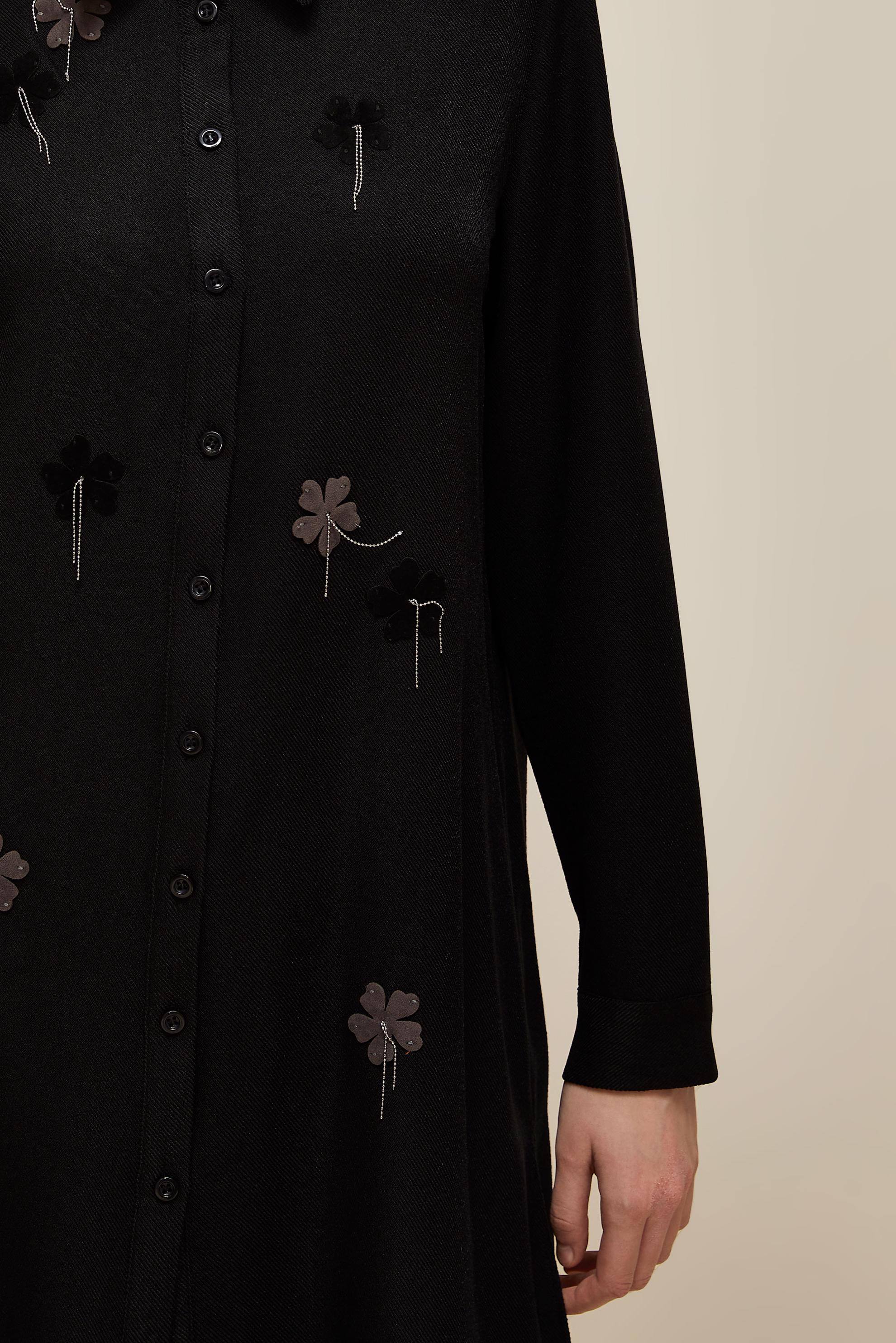 Tesettür giyim SİYAH ÇİÇEK DETAYLI TUNİK 45945