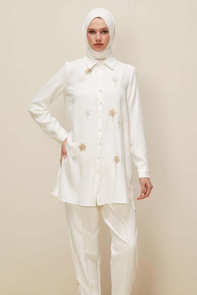 Hijab clothing WHITE 45945 44366 TUNİK 38-46 TEK 40 - ALVİNA