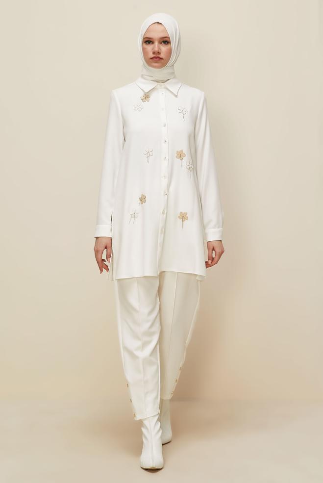 Hijab clothing WHITE 45945 44366 TUNİK 38-46 TEK 40 - ALVİNA