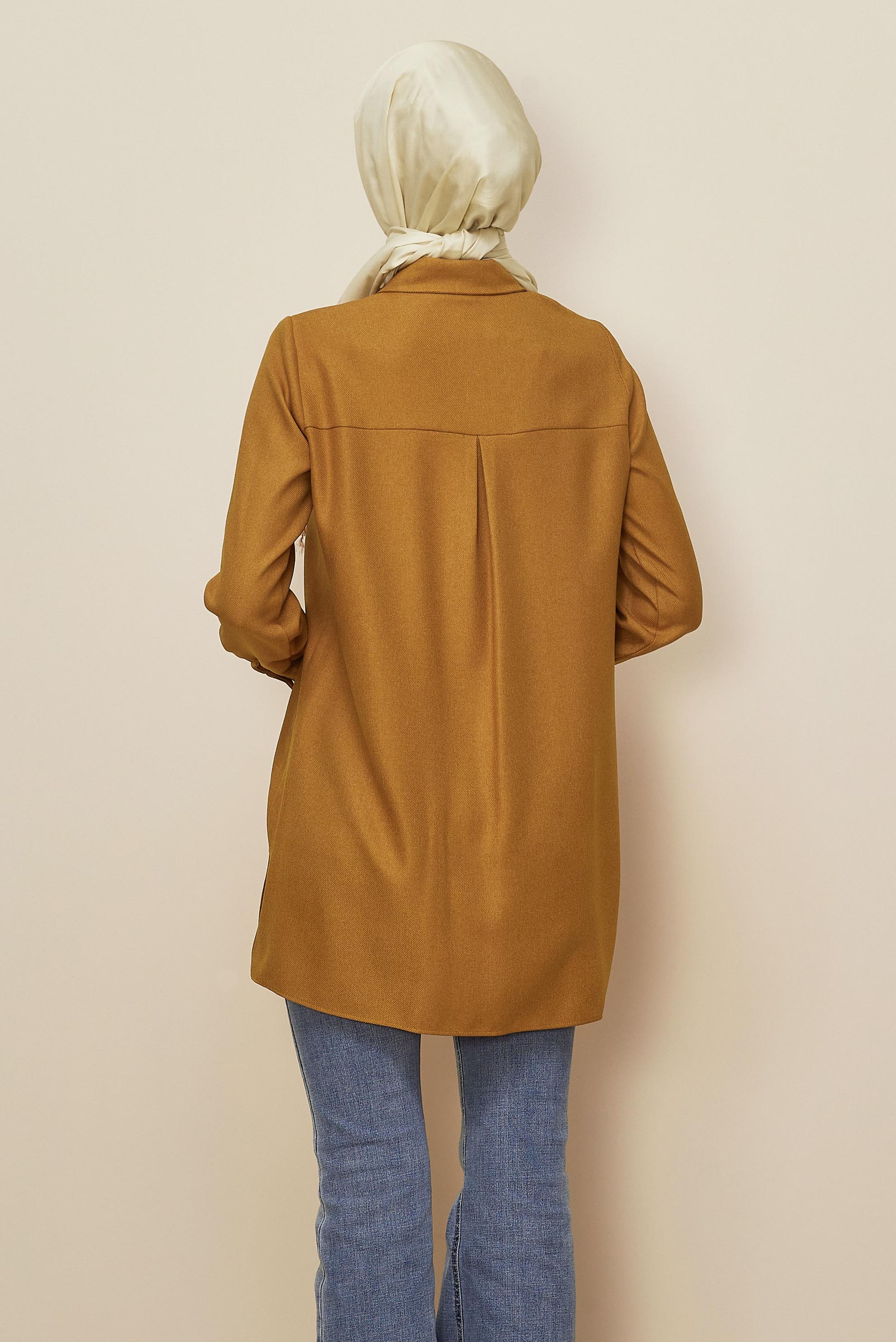 Tesettür giyim SARI ÇİÇEK DETAYLI TUNİK 45945