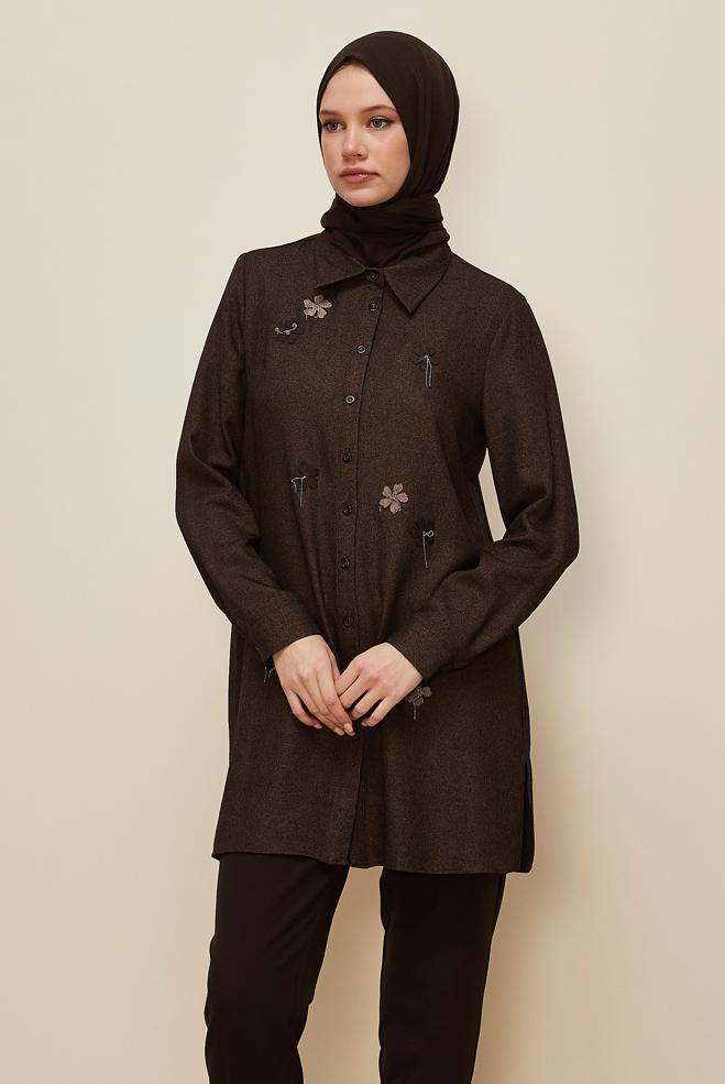 Hijab clothing BROWN 45945 44366 TUNİK 38-46 TEK 40 - ALVİNA