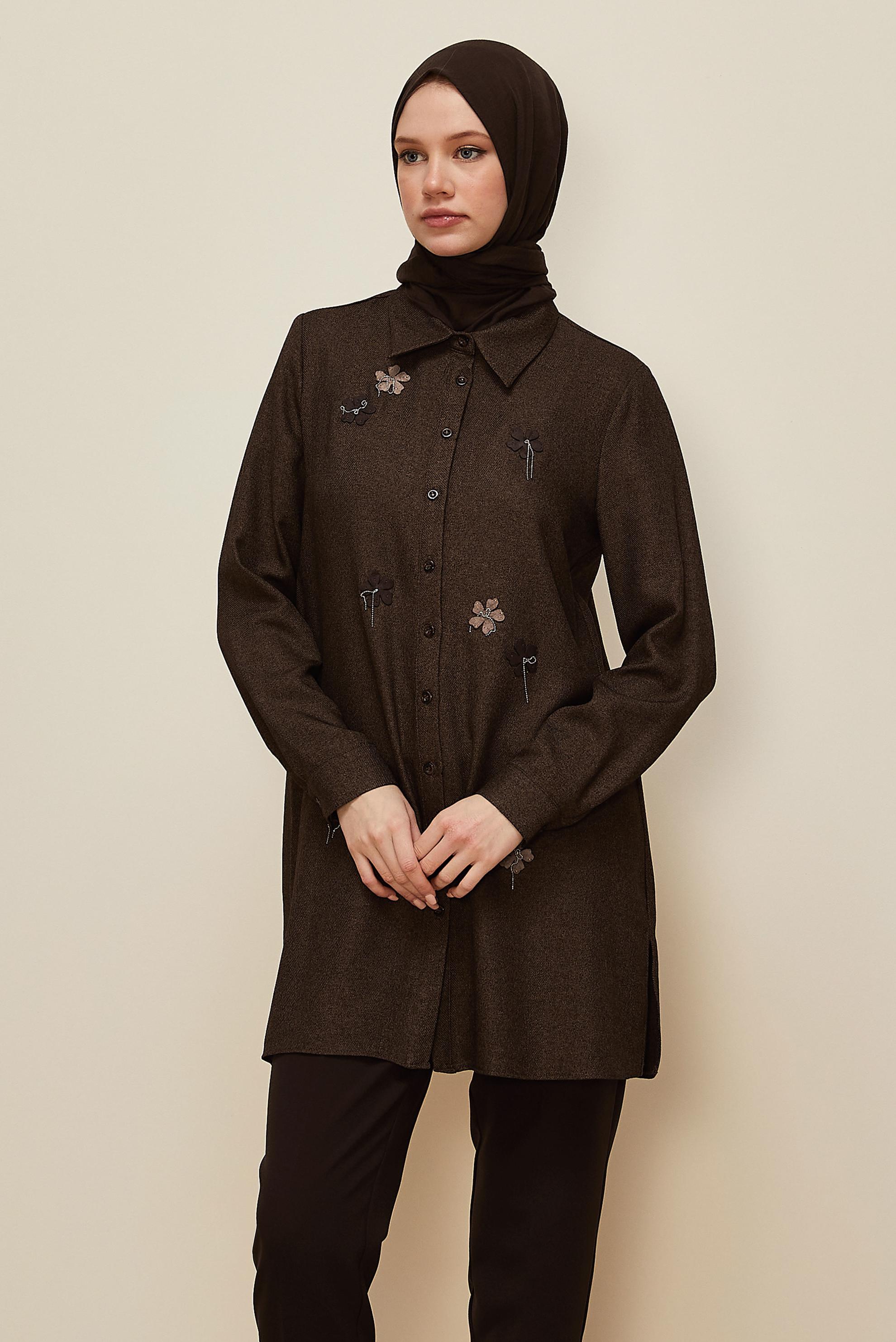 Hijab clothing BROWN 45945 44366 TUNİK 38-46 TEK 40