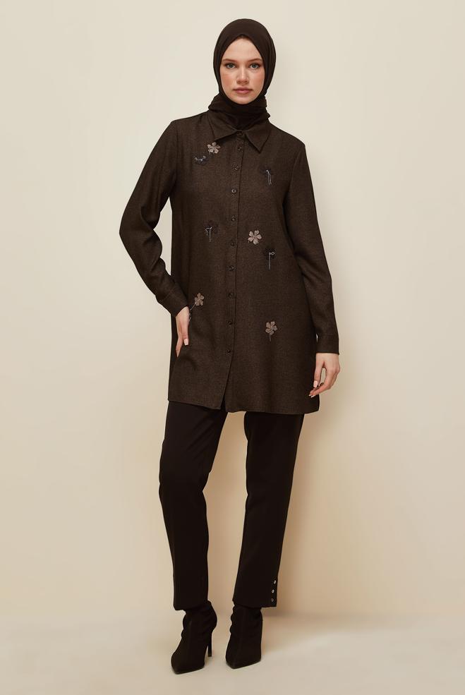 Hijab clothing BROWN 45945 44366 TUNİK 38-46 TEK 40 - ALVİNA