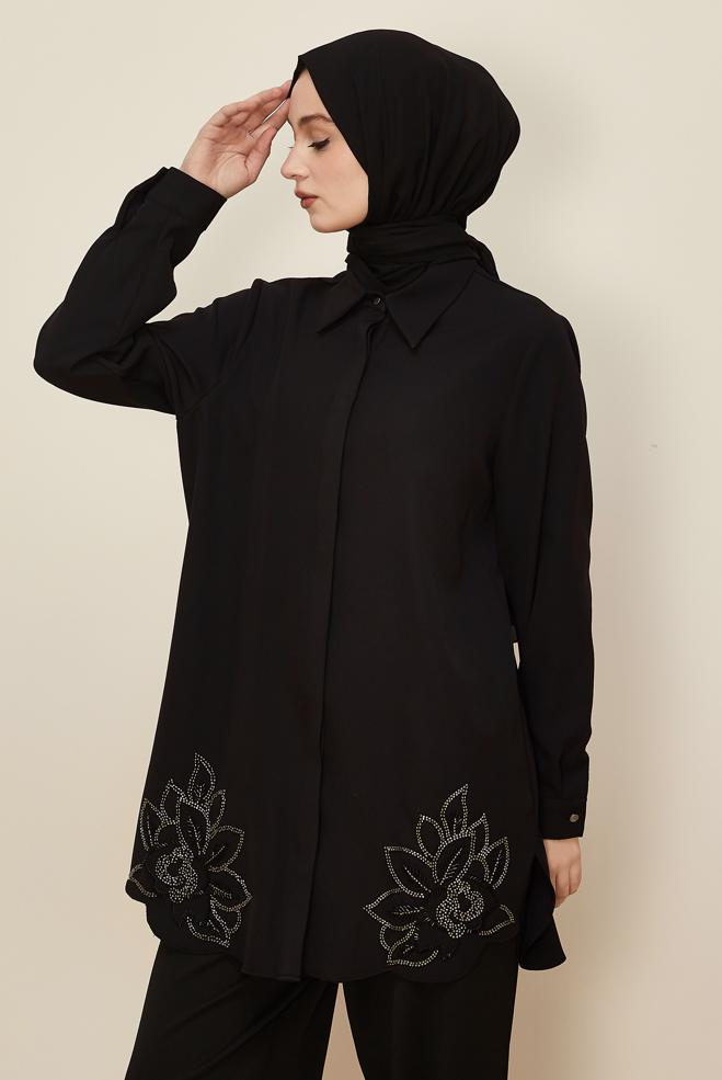 Hijab clothing BLACK 45973 43961 TUNİK 40-48 TEK42 - ALVİNA
