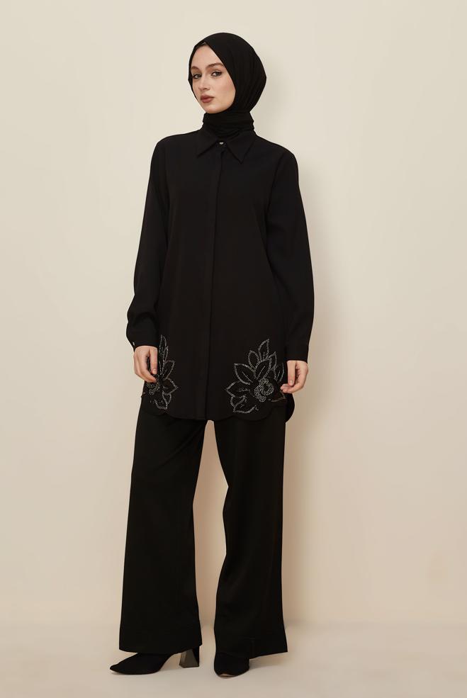 Hijab clothing BLACK 45973 43961 TUNİK 40-48 TEK42 - ALVİNA