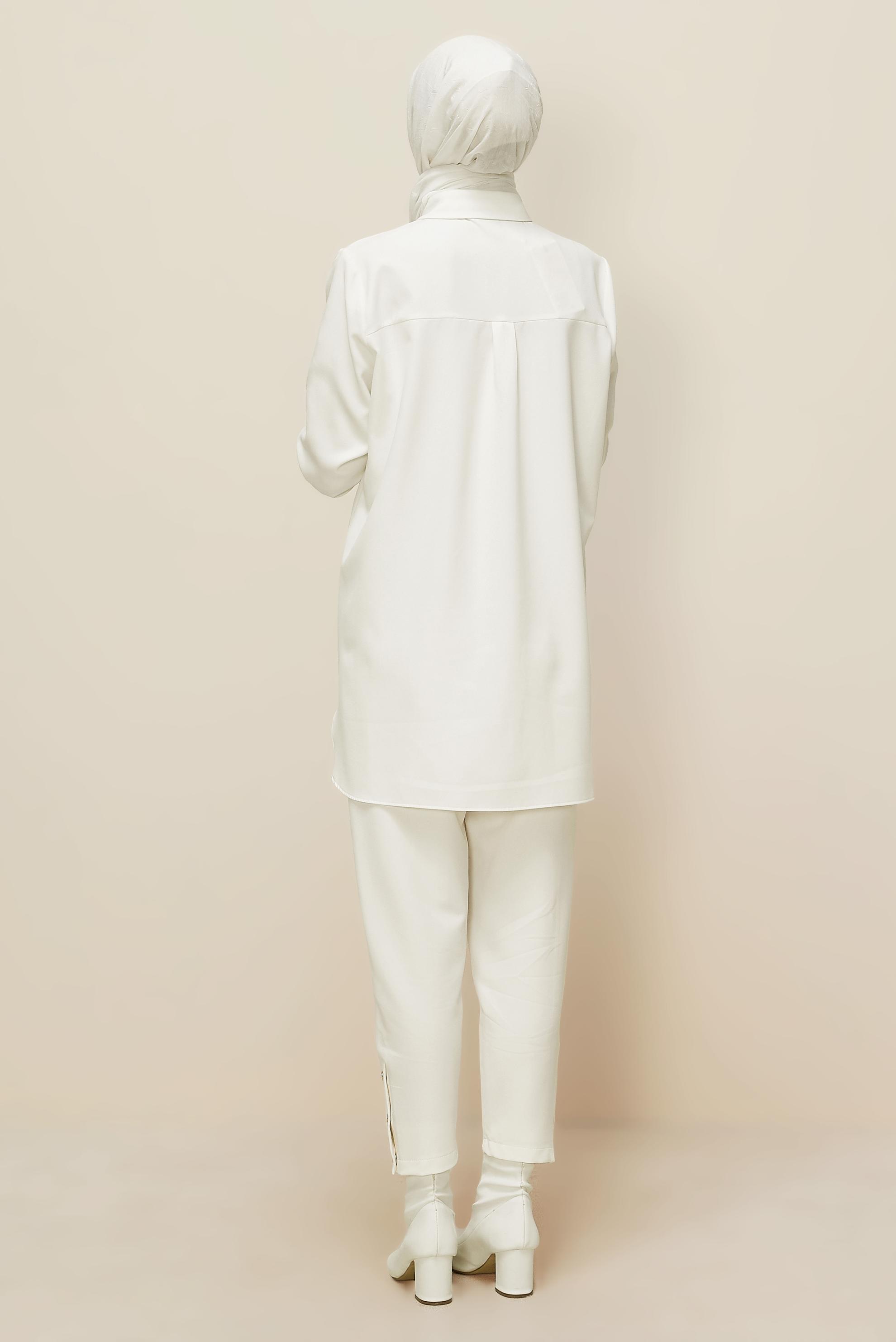 Tesettür giyim BEYAZ 45973 43961 TUNİK 40-48 TEK42