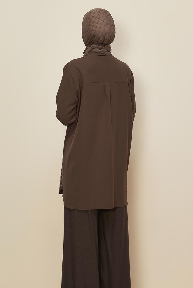 Hijab clothing MINK SHIRT COLLAR TUNIC 45973 - ALVİNA