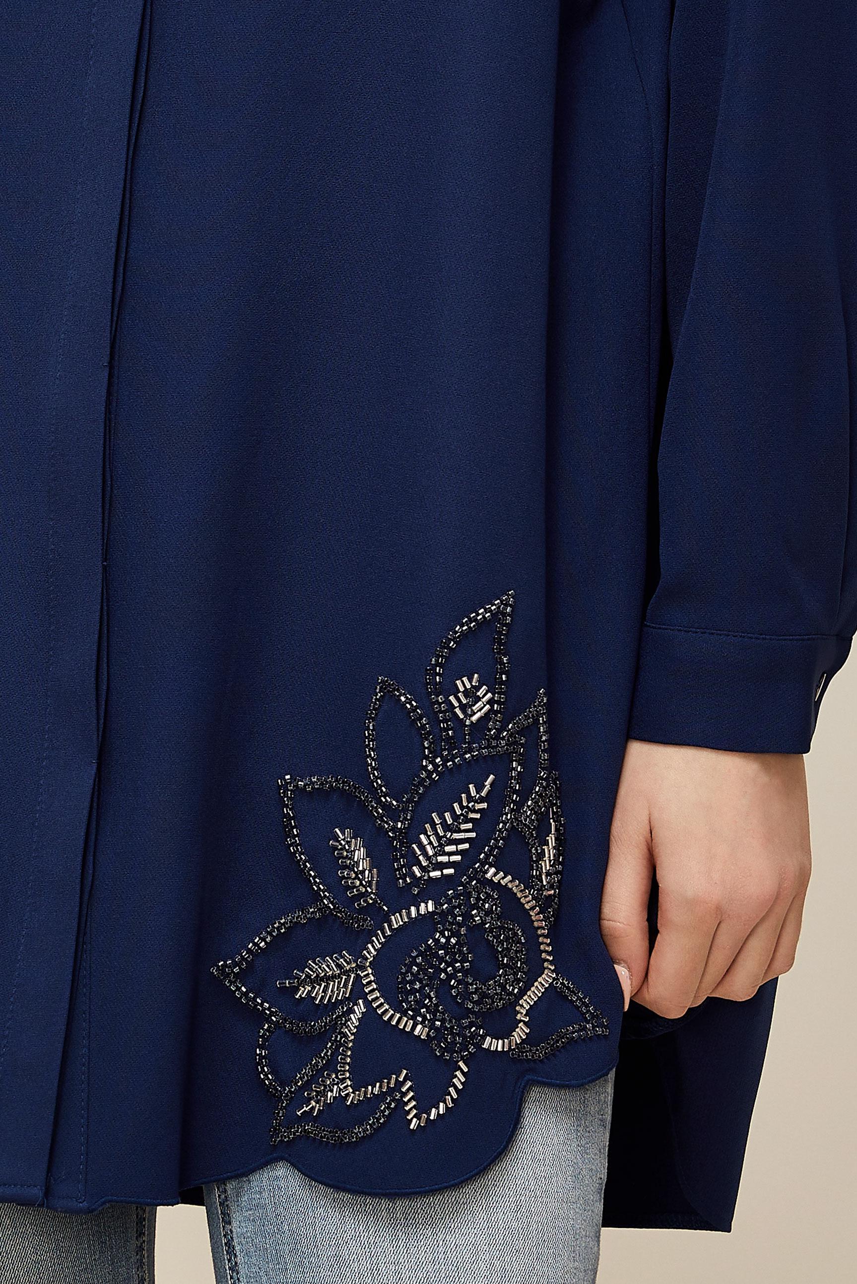 Hijab clothing NAVY BLUE SHIRT COLLAR TUNIC 45973