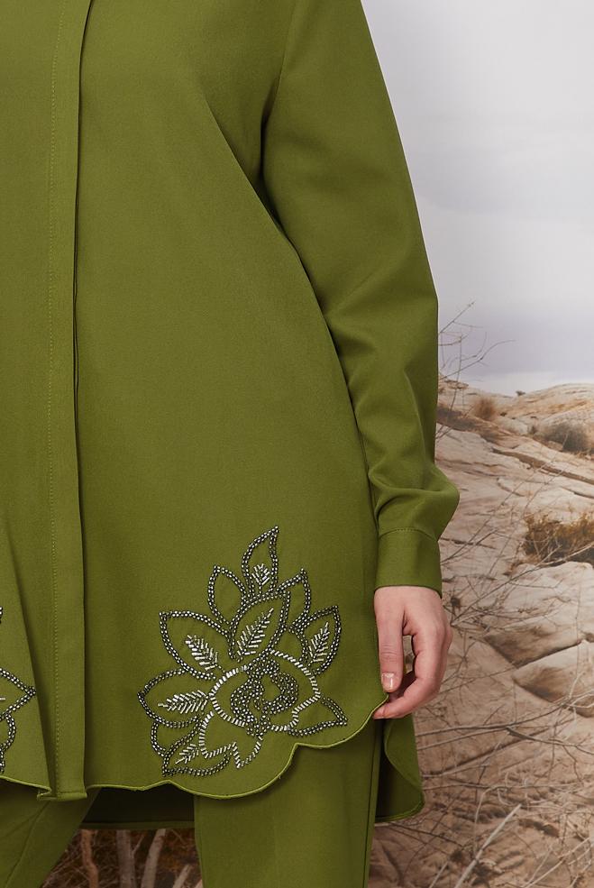 Hijab clothing GREEN 45973 43961 TUNİK 40-48 TEK42 - ALVİNA