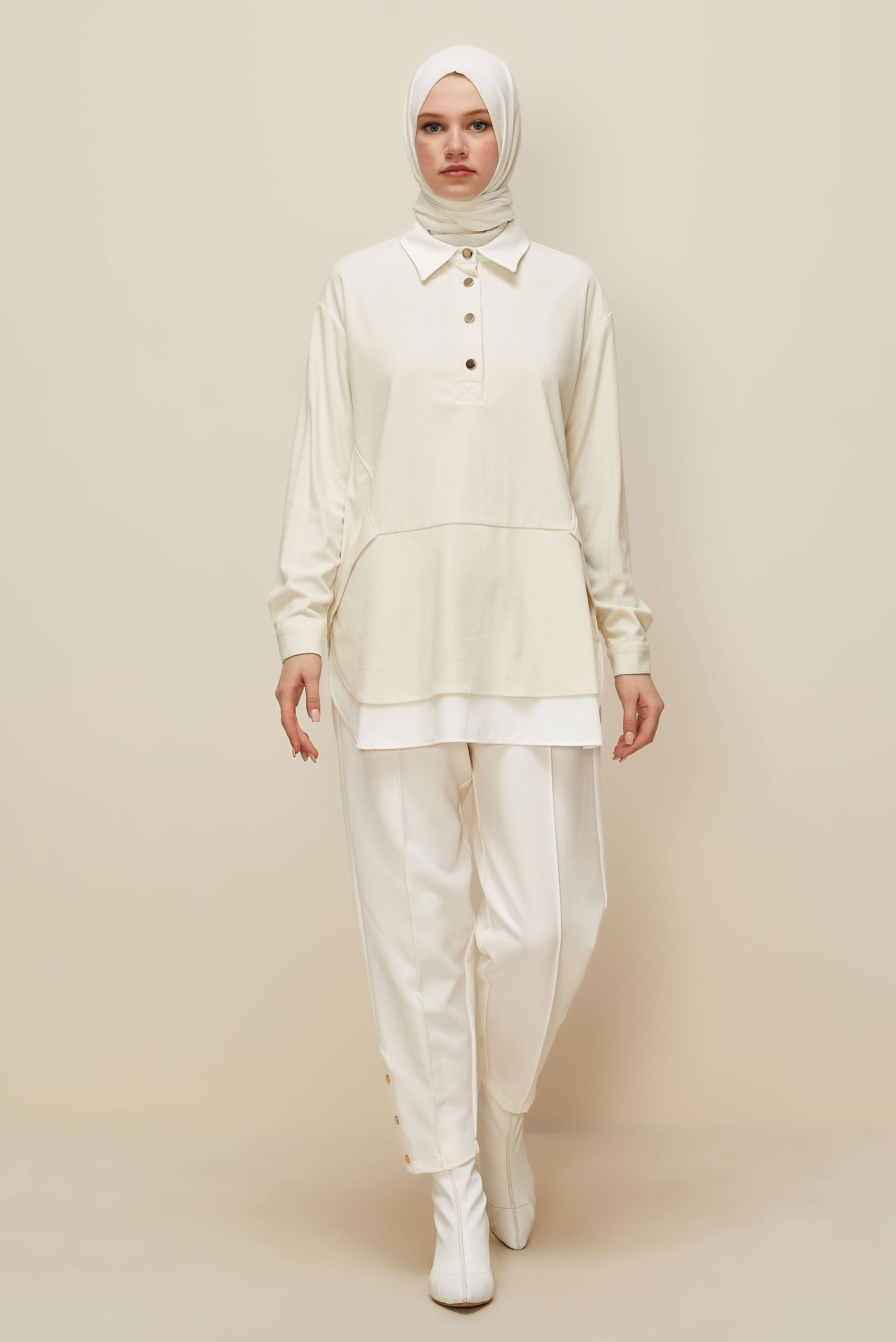 Hijab clothing WHITE 45986 8693 TUNİK 38-44 TEK36 ÇİFT40