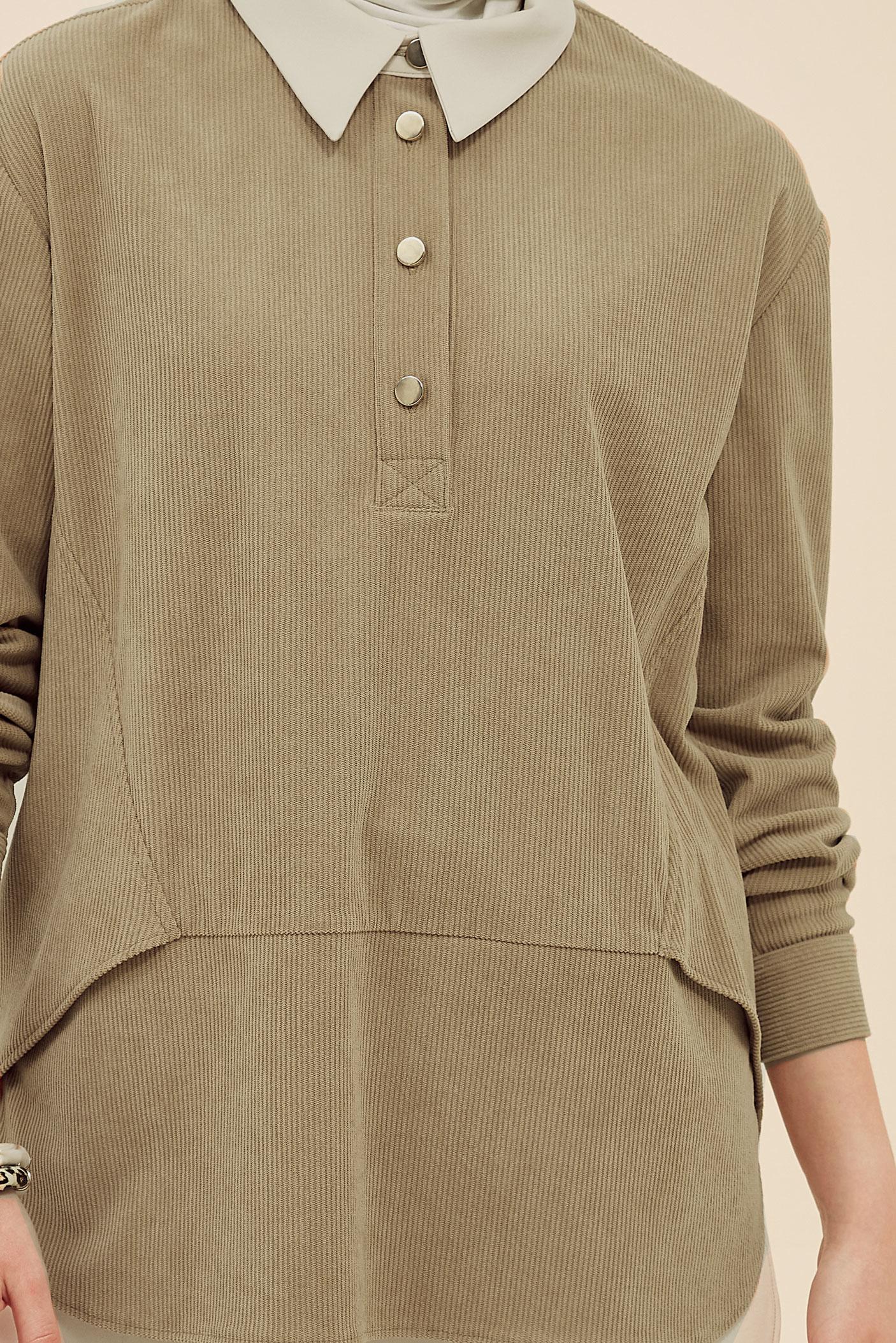 Tesettür giyim KAHVE KADİFE TUNİK 45986