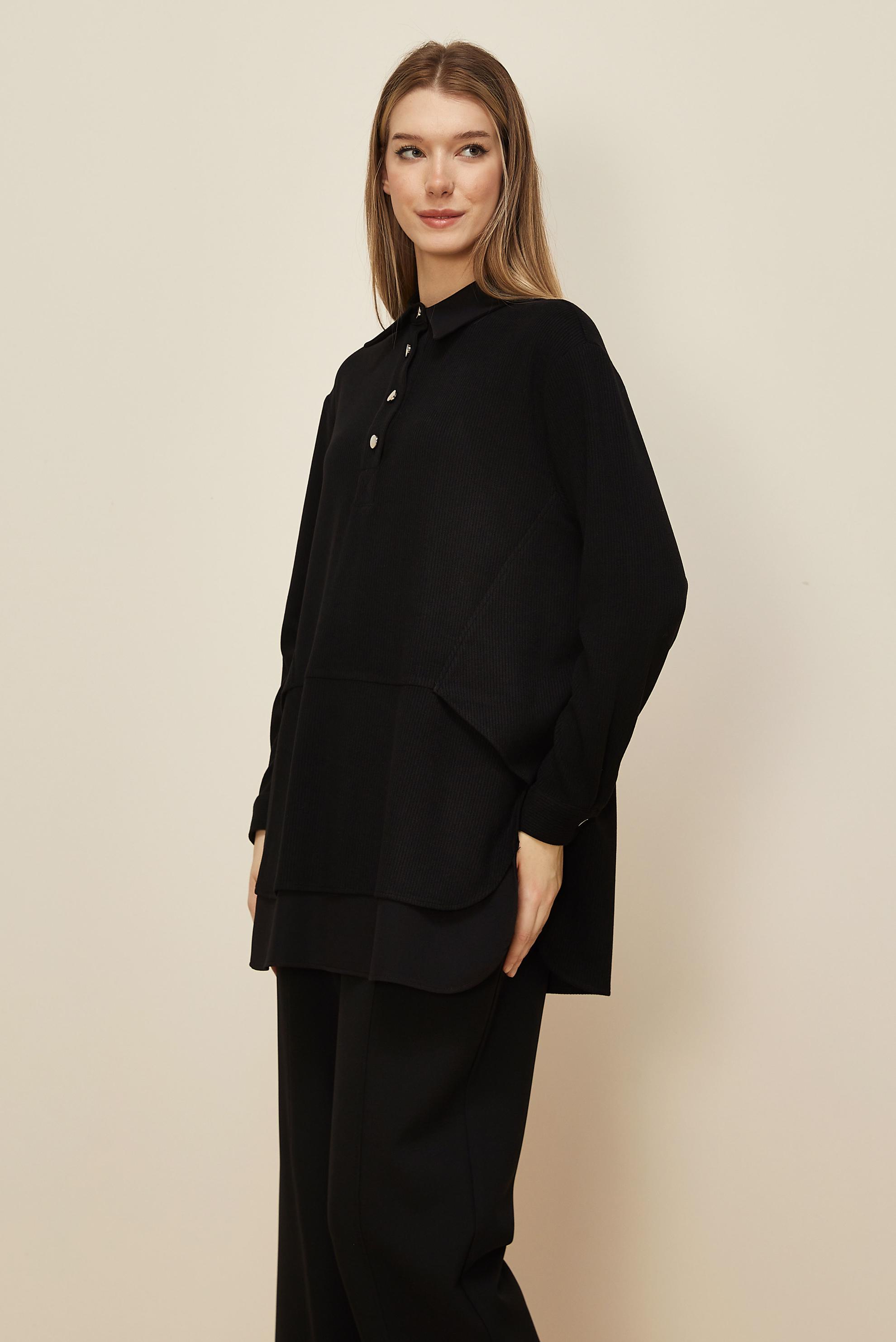 Hijab clothing BLACK SHIRT COLLAR TUNIC 45986-1