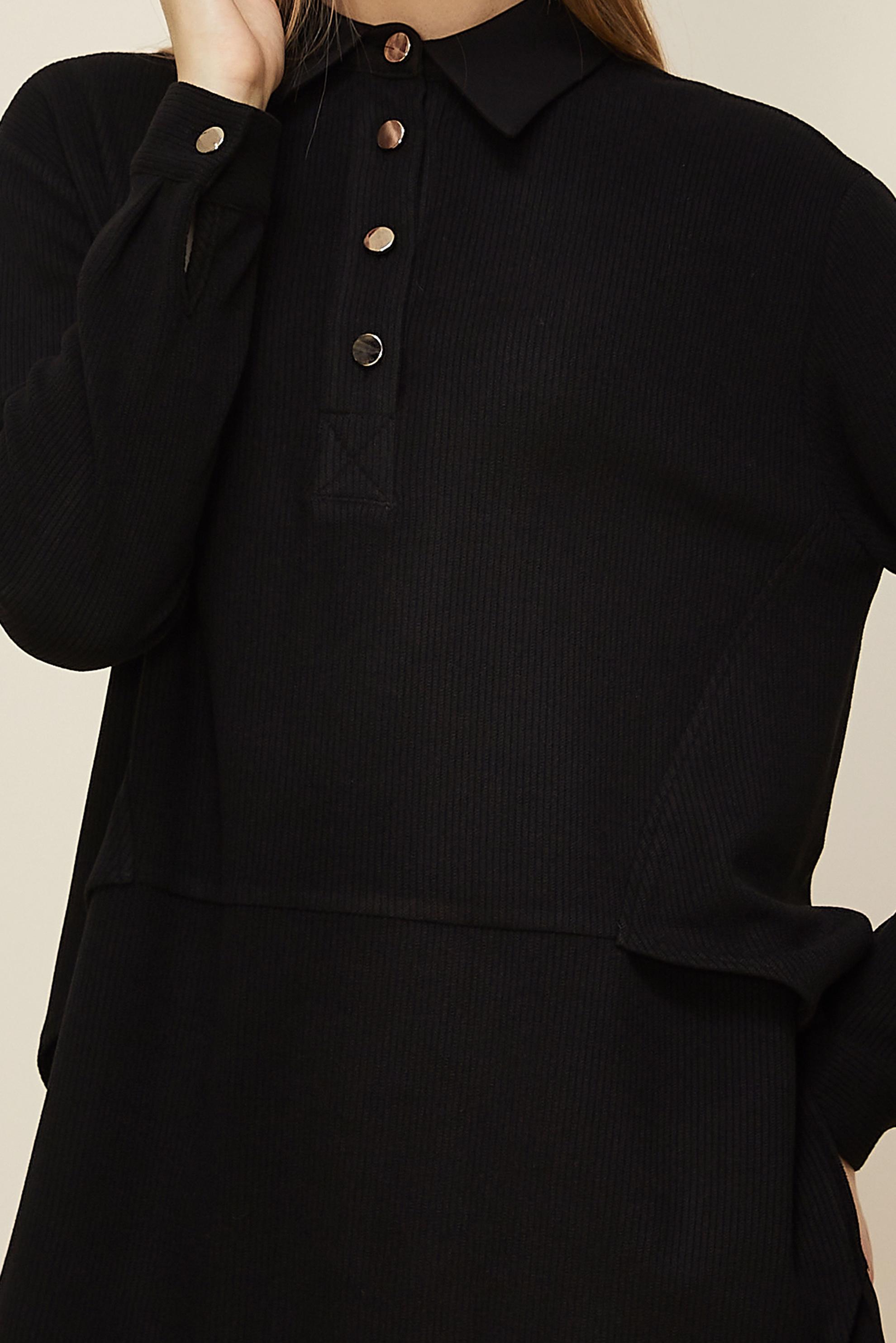 Hijab clothing BLACK SHIRT COLLAR TUNIC 45986-1