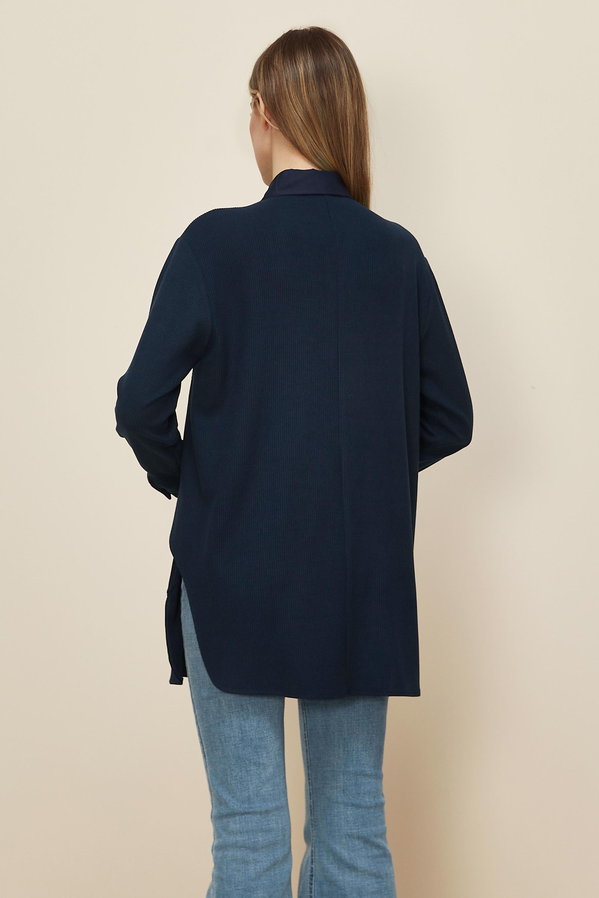 Hijab clothing NAVY BLUE SHIRT COLLAR TUNIC 45986-1