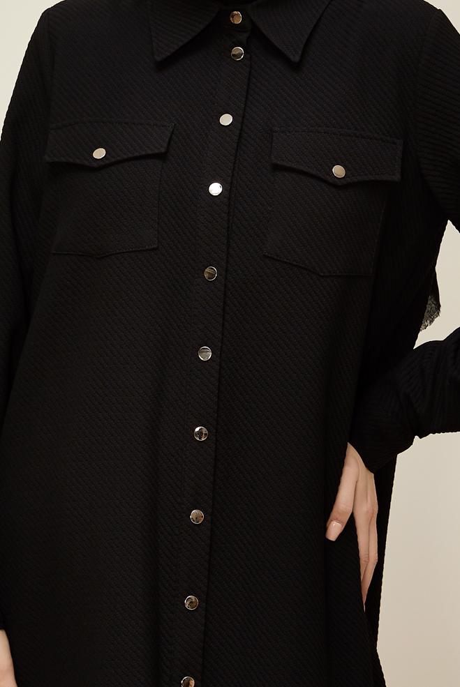 Tesettür giyim SİYAH 45987 17707 TUNİK 38-44 TEK 42 - ALVİNA