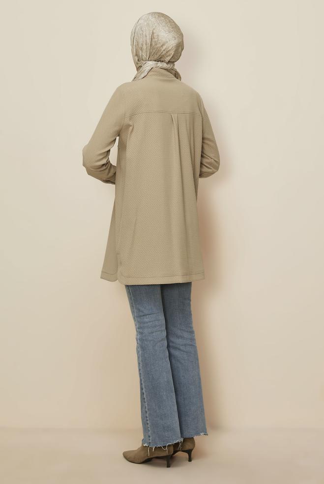 Tesettür giyim BEJ 45987 17707 TUNİK 38-44 - ALVİNA