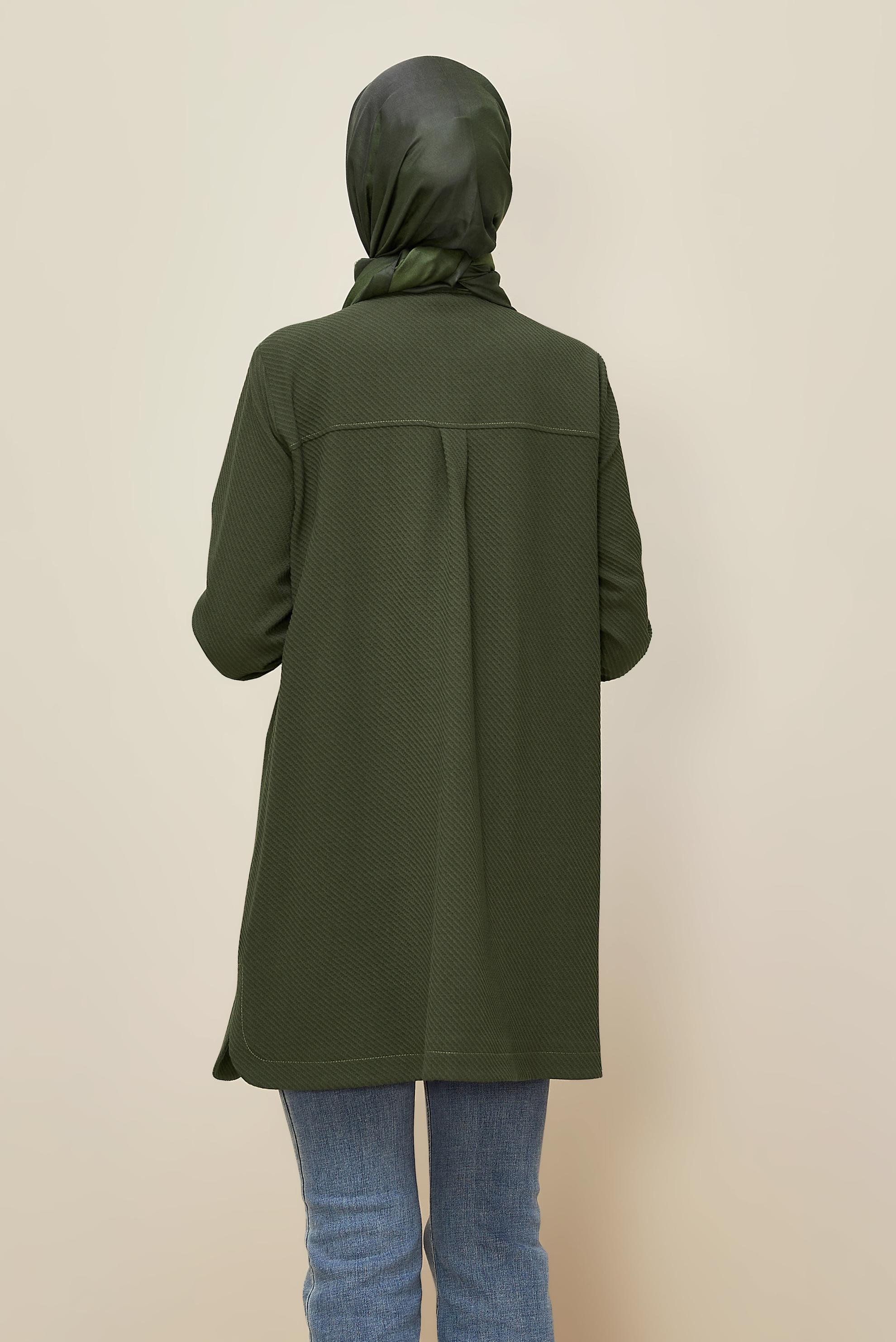 Tesettür giyim HAKİ 45987 17707 TUNİK 38-44 TEK 42