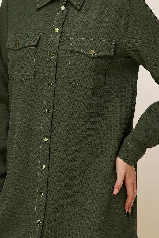 Tesettür giyim HAKİ 45987 17707 TUNİK 38-44 TEK 42 - ALVİNA