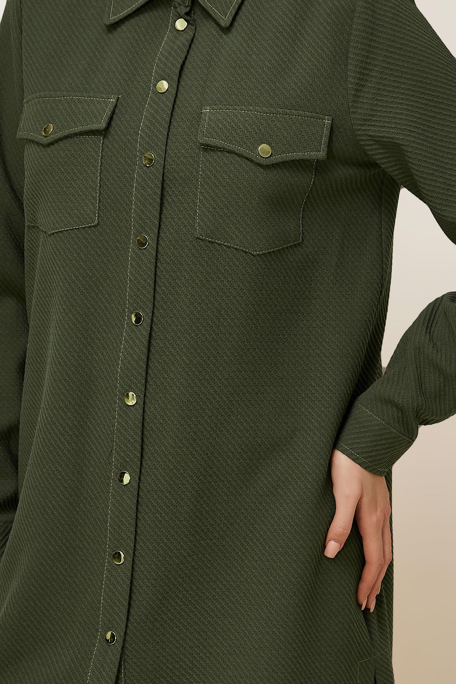 Tesettür giyim HAKİ 45987 17707 TUNİK 38-44 TEK 42