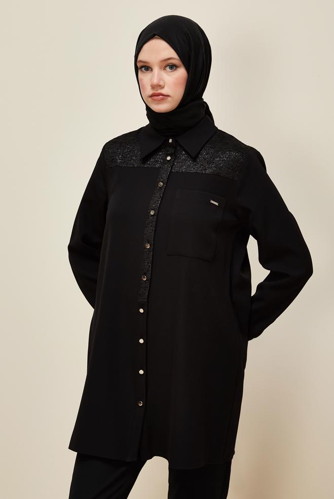 Tesettür giyim SİYAH 45993 43961 TUNİK 40-48 TEK 38 - ALVİNA