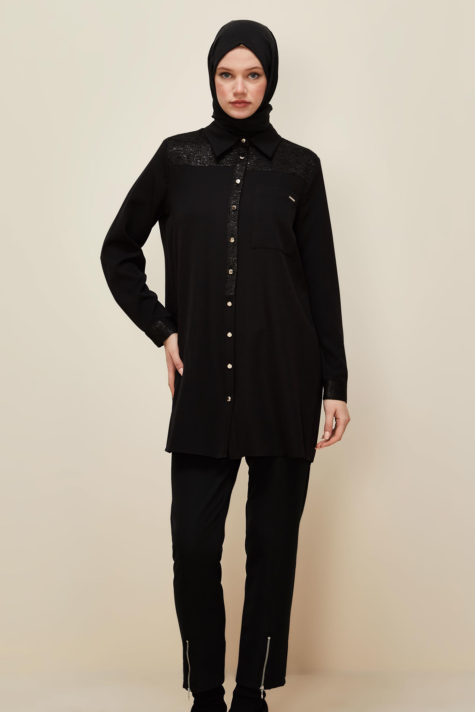 Tesettür giyim SİYAH 45993 43961 TUNİK 40-48 TEK 38