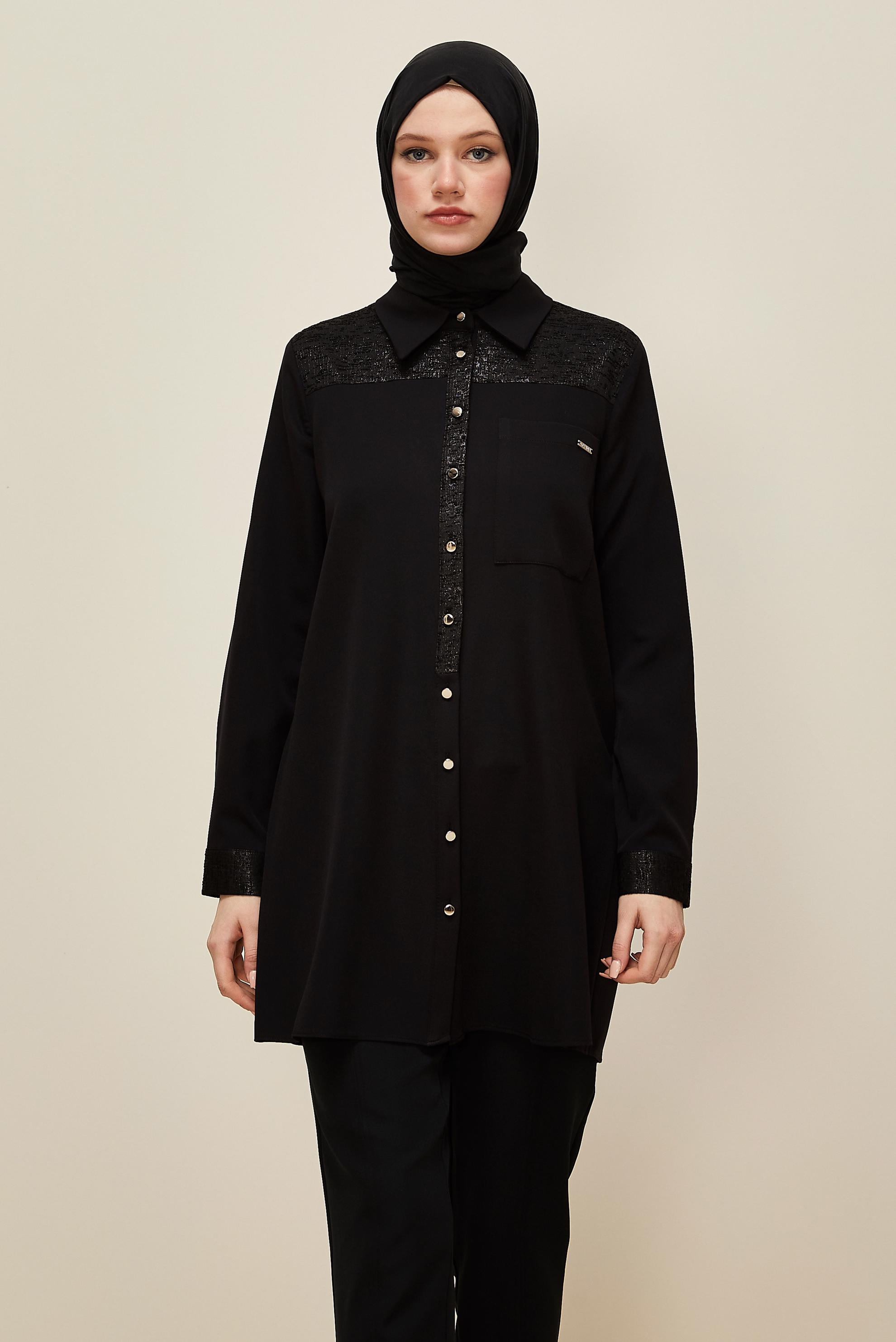 Tesettür giyim SİYAH 45993 43961 TUNİK 40-48 TEK 38