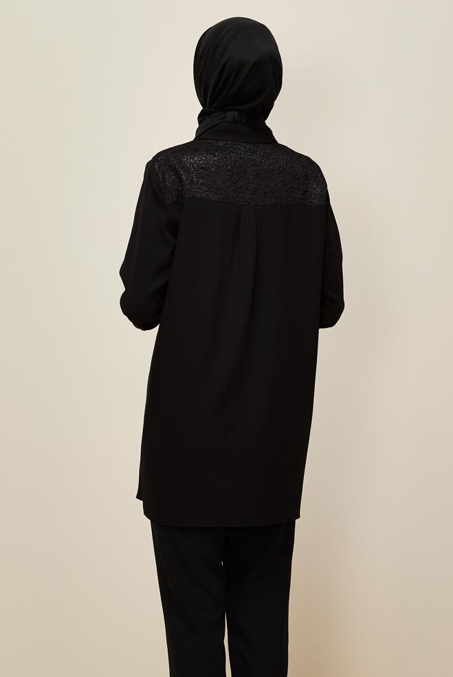 Tesettür giyim SİYAH 45993 43961 TUNİK 40-48 TEK 38 - ALVİNA