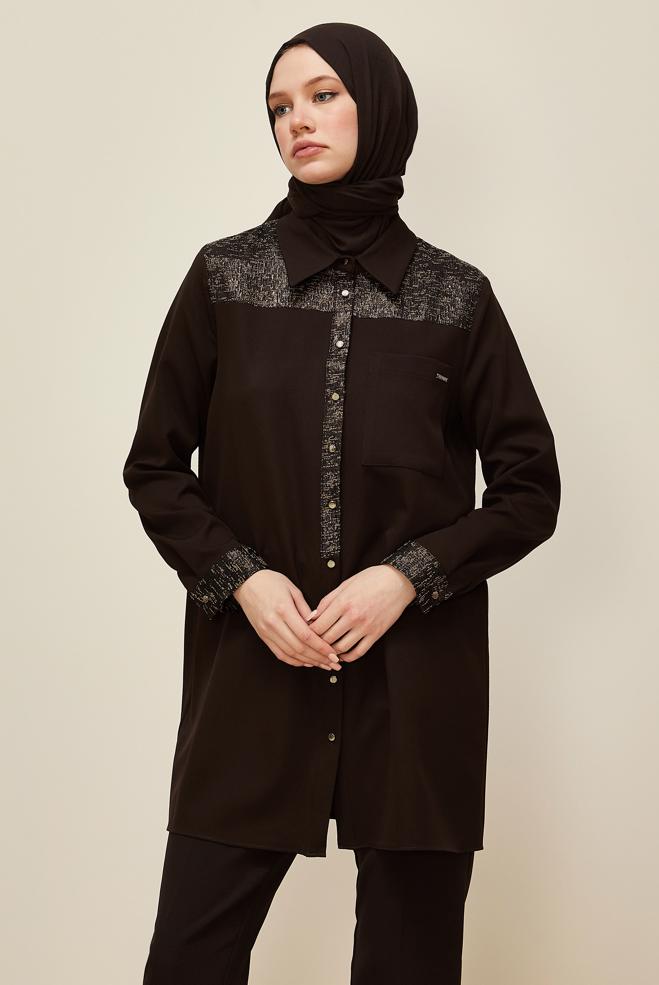 Tesettür giyim KAHVE 45993 43961 TUNİK 40-48 TEK 38 - ALVİNA