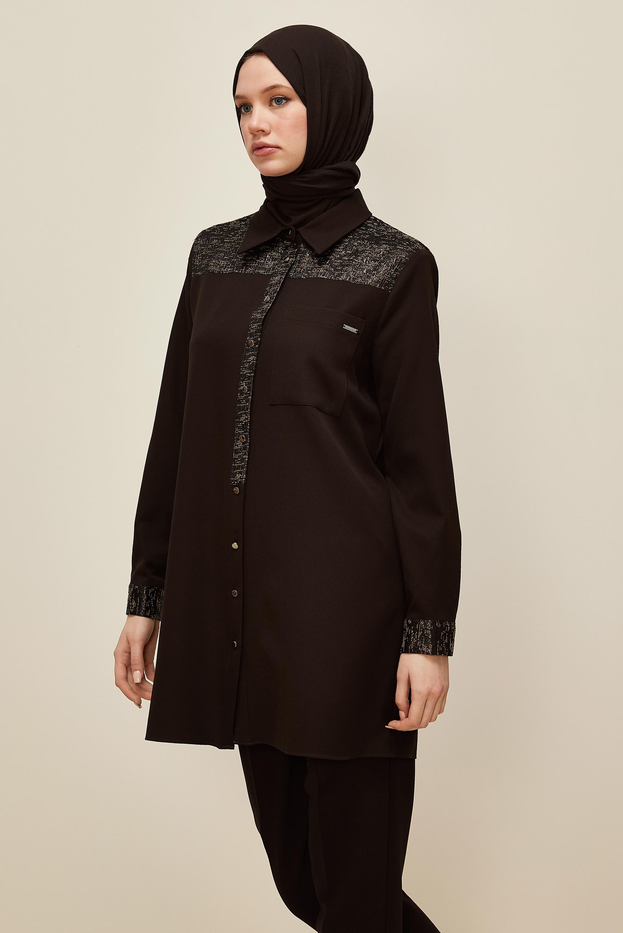 Hijab clothing BROWN 45993 43961 TUNİK 40-48 TEK 38