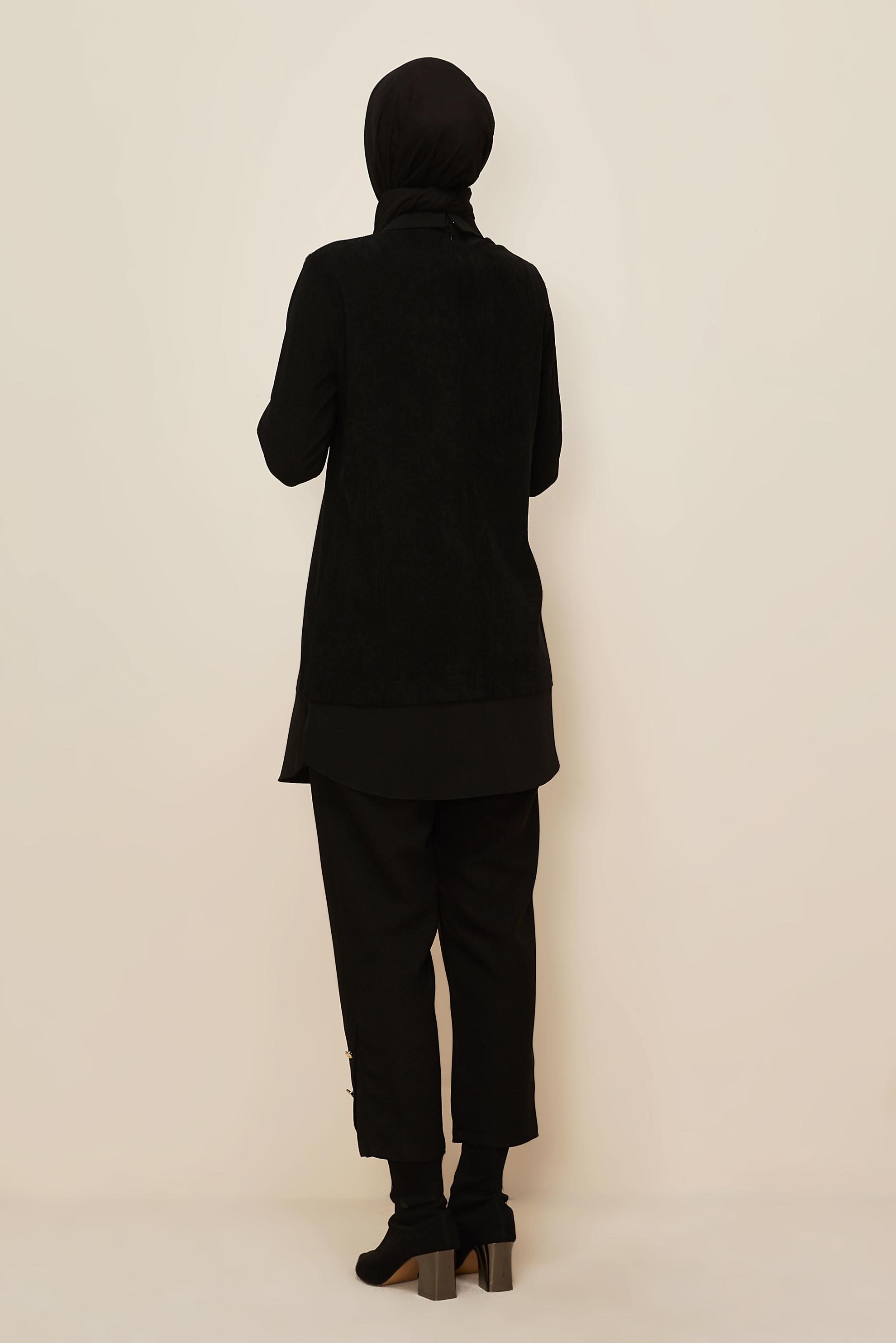 Hijab clothing BLACK SHIRT COLLAR TUNIC 46006