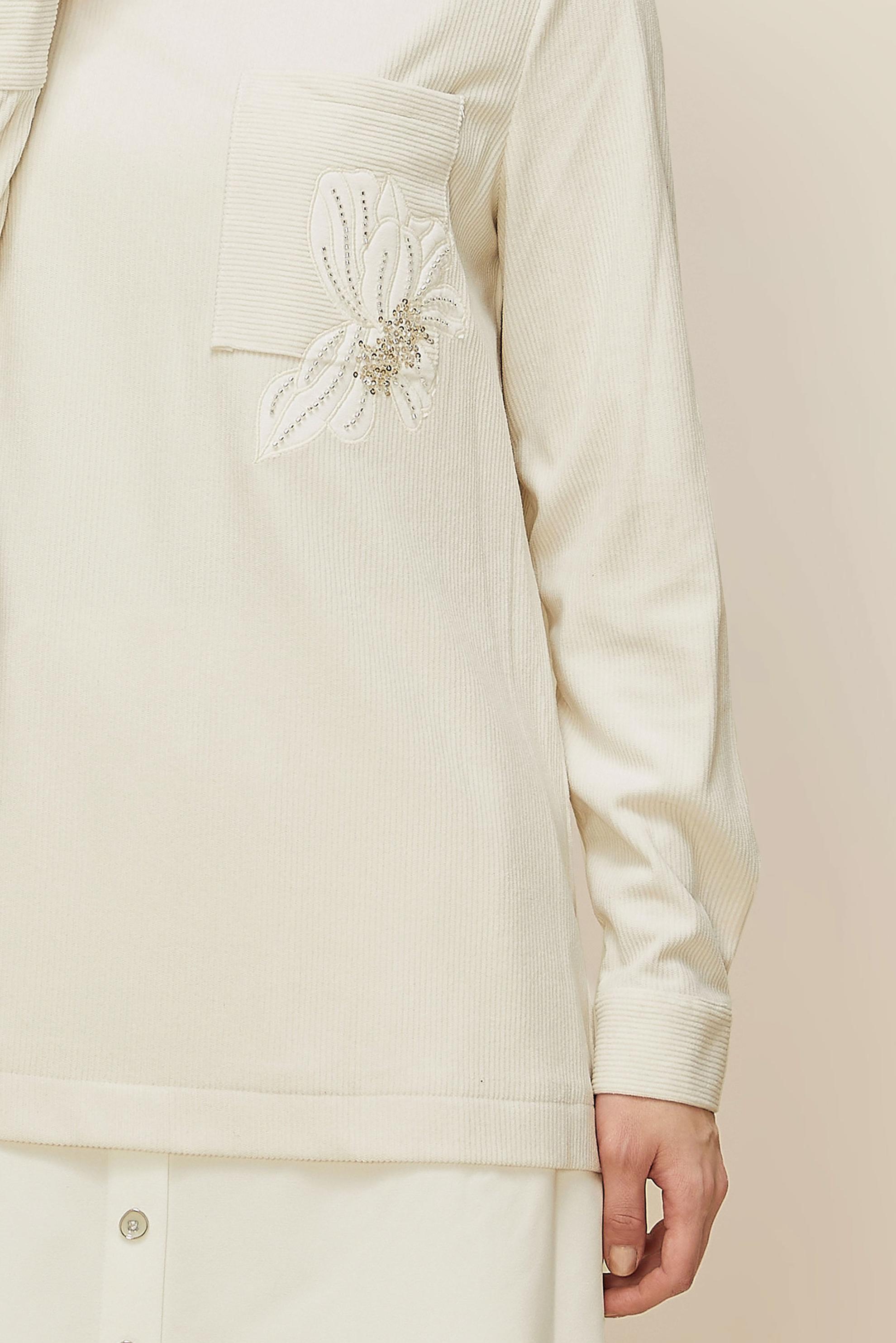 Tesettür giyim BEYAZ GÖMLEK GARNİLİ TUNİK 46006