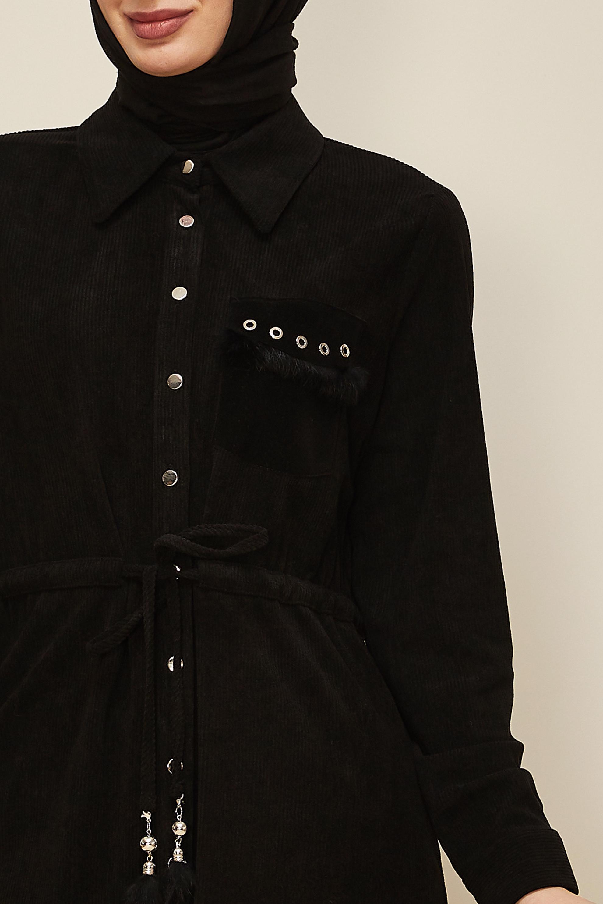 Tesettür giyim SİYAH 46007 8693 TUNİK 38-46 TEK40