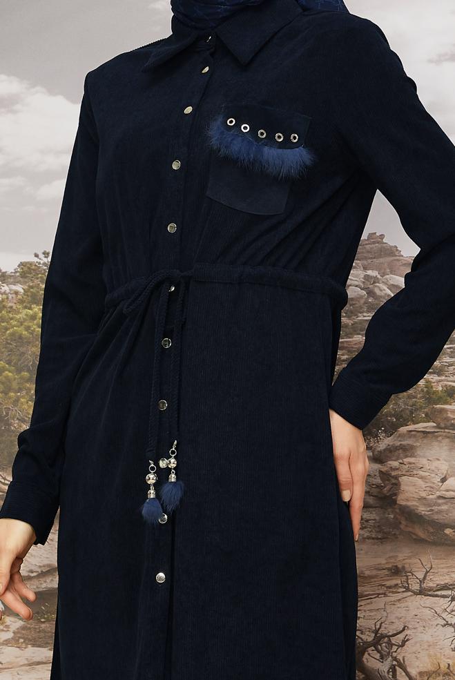 Tesettür giyim LACİVERT 46007 8693 TUNİK 38-46 TEK40 - ALVİNA