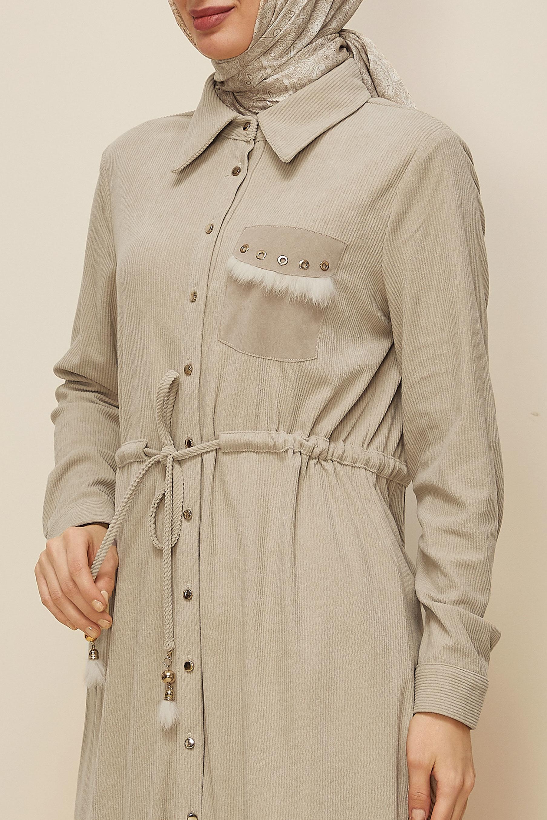 Tesettür giyim BEJ 46007 8693 TUNİK 38-46 TEK40