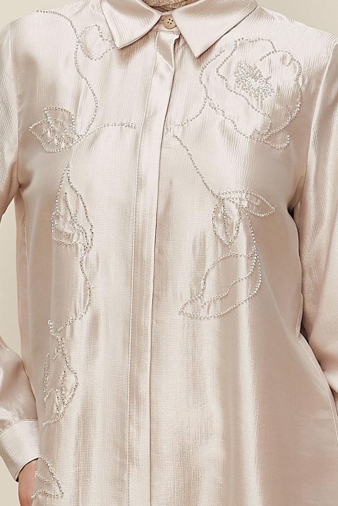 Hijab clothing ECRU 46021 12502 TUNİK 40-48 TEK38 - ALVİNA