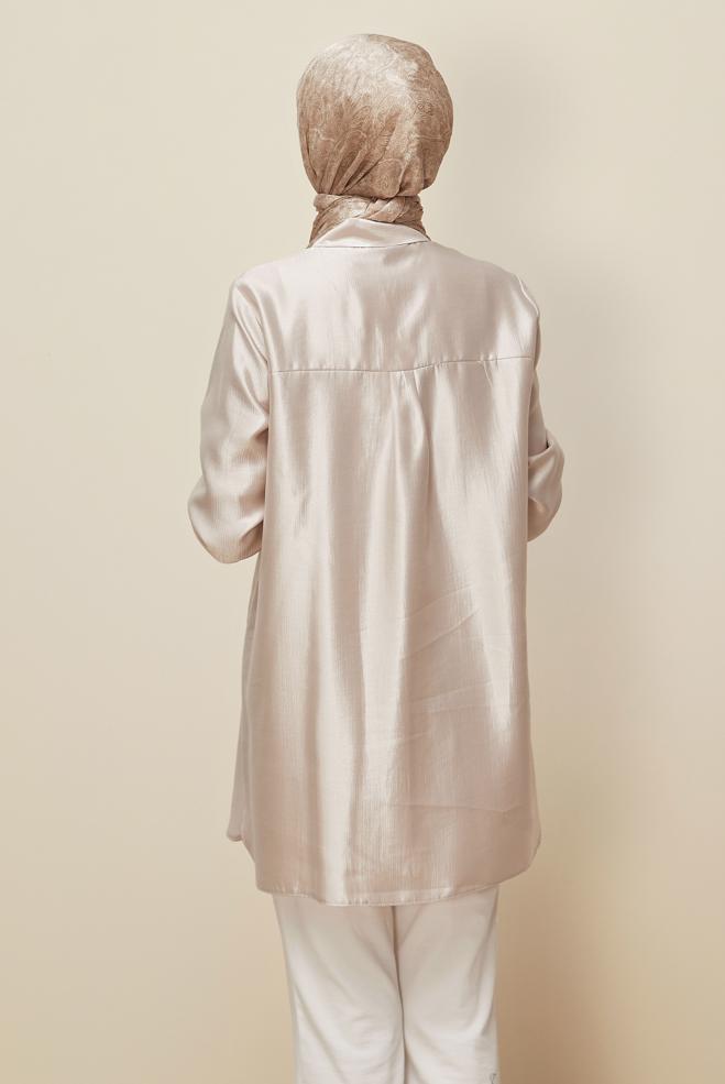 Hijab clothing ECRU 46021 12502 TUNİK 40-48 TEK38 - ALVİNA