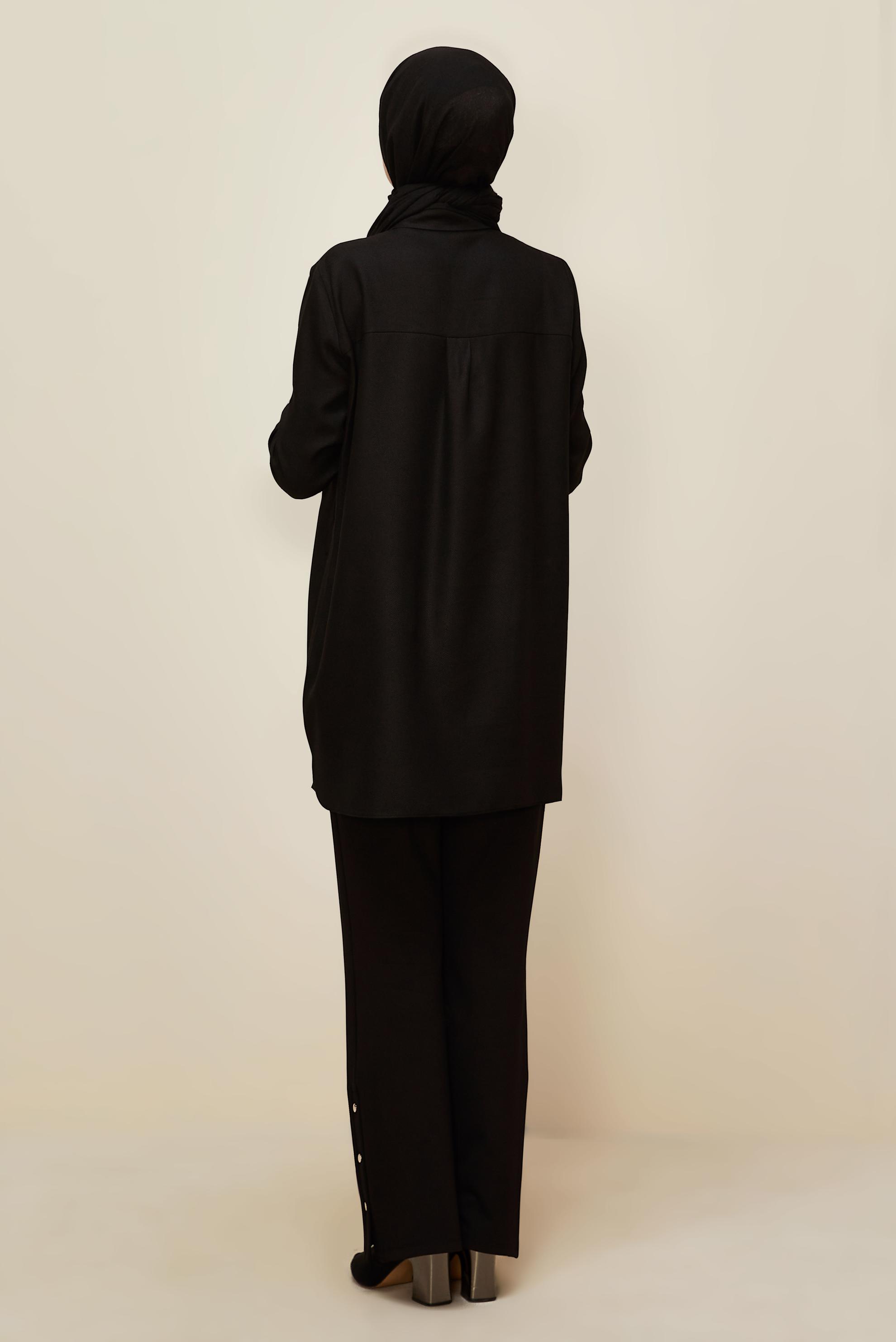 Hijab clothing BLACK BEAD DETAILED TUNIC 46022