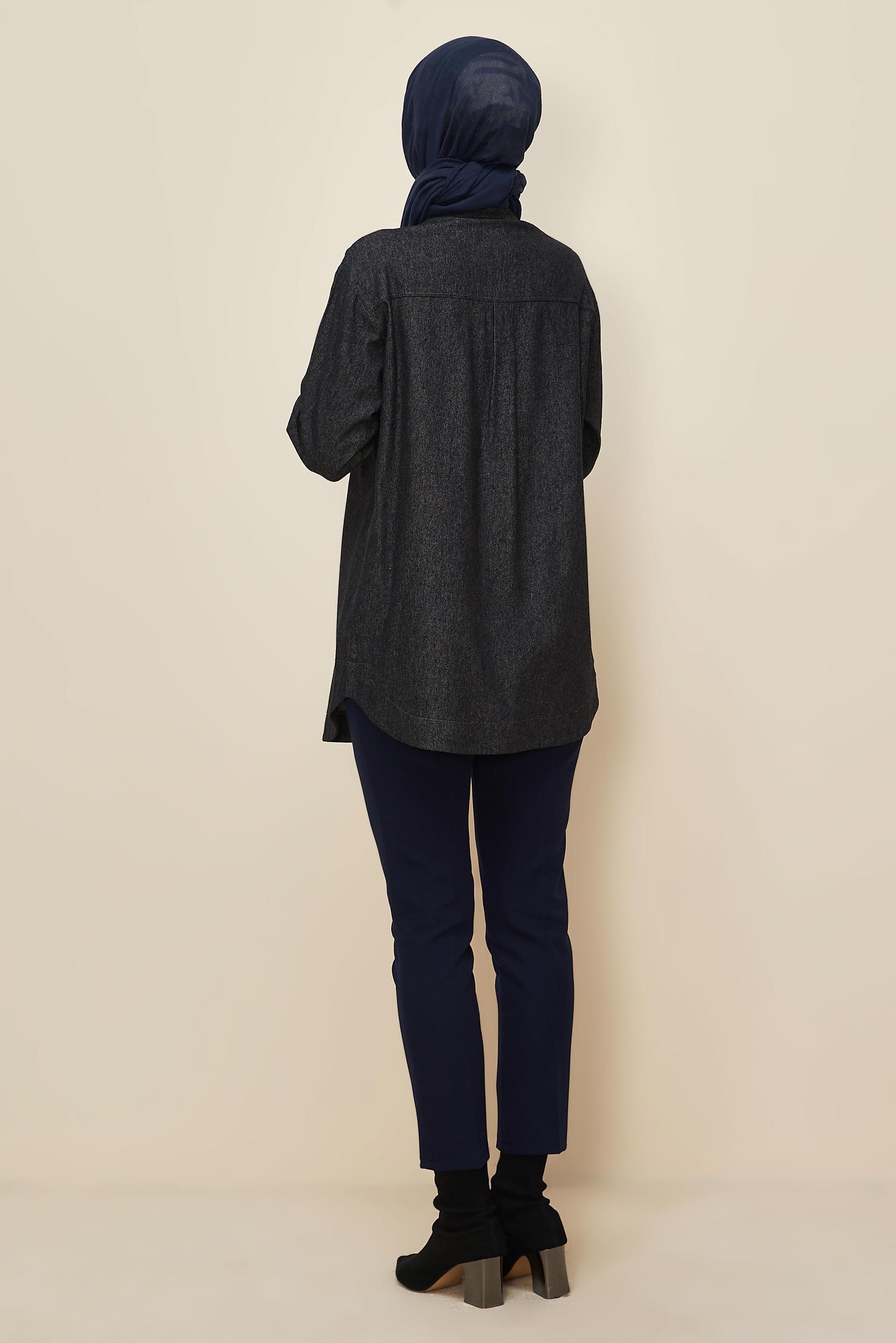 Tesettür giyim LACİVERT 46023 90607-504 TUNİK 38-44 TEK 40