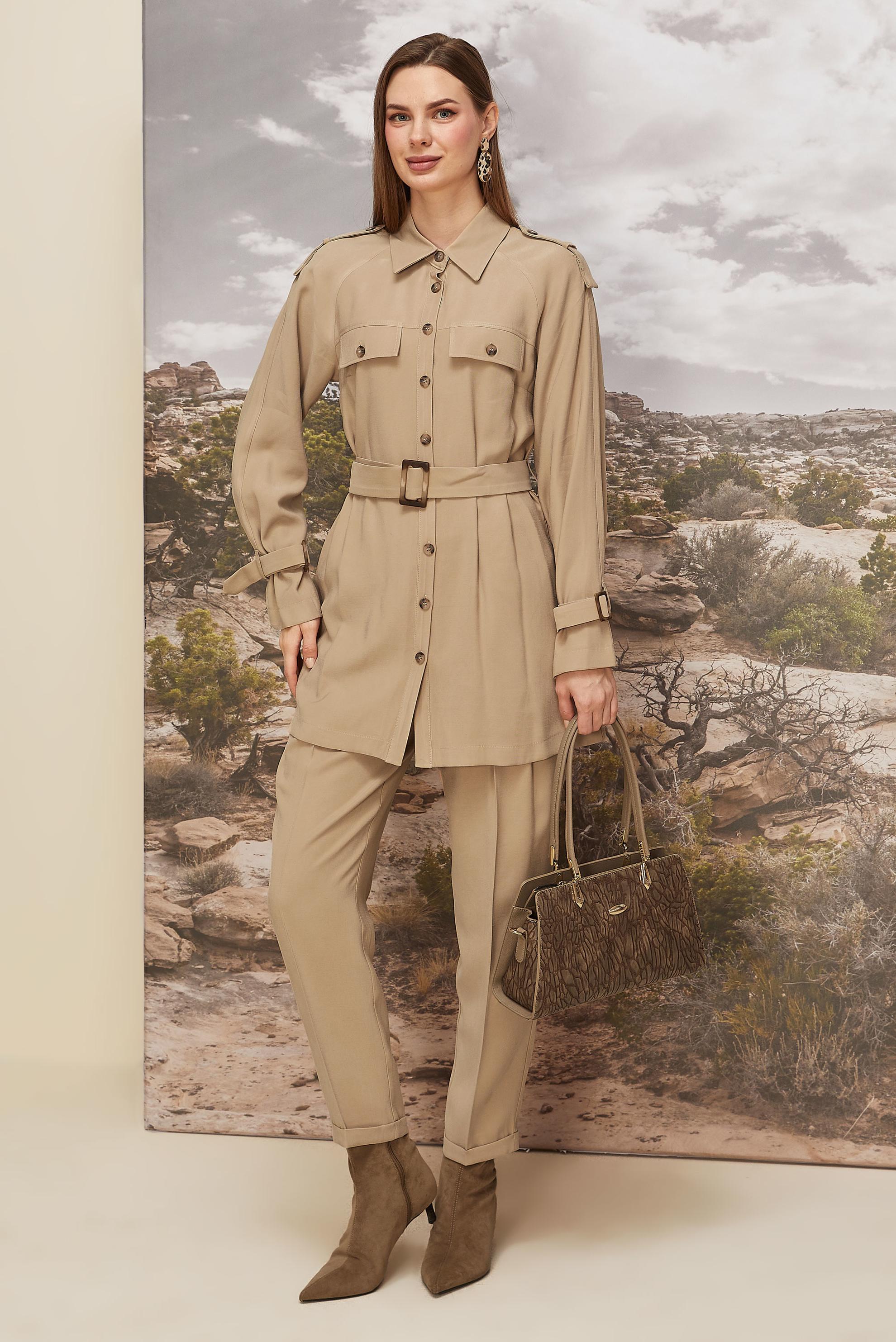 Tesettür giyim KAHVE 46028 ROLEX 421 TUNİK 38-44 TEK40