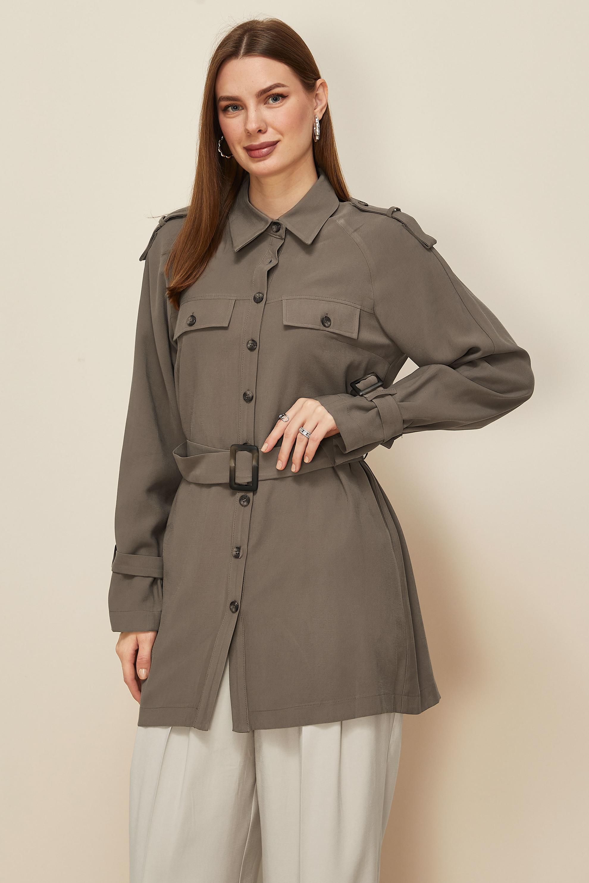 Tesettür giyim VİZON 46028 ROLEX 421 TUNİK 38-44 TEK40