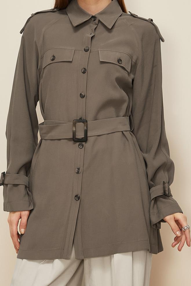 Tesettür giyim VİZON 46028 ROLEX 421 TUNİK 38-44 TEK40 - ALVİNA